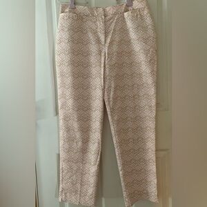 Ruby Rd Pink and Green Cropped pants. Coin Pockets Faux Back Pockets Career 10